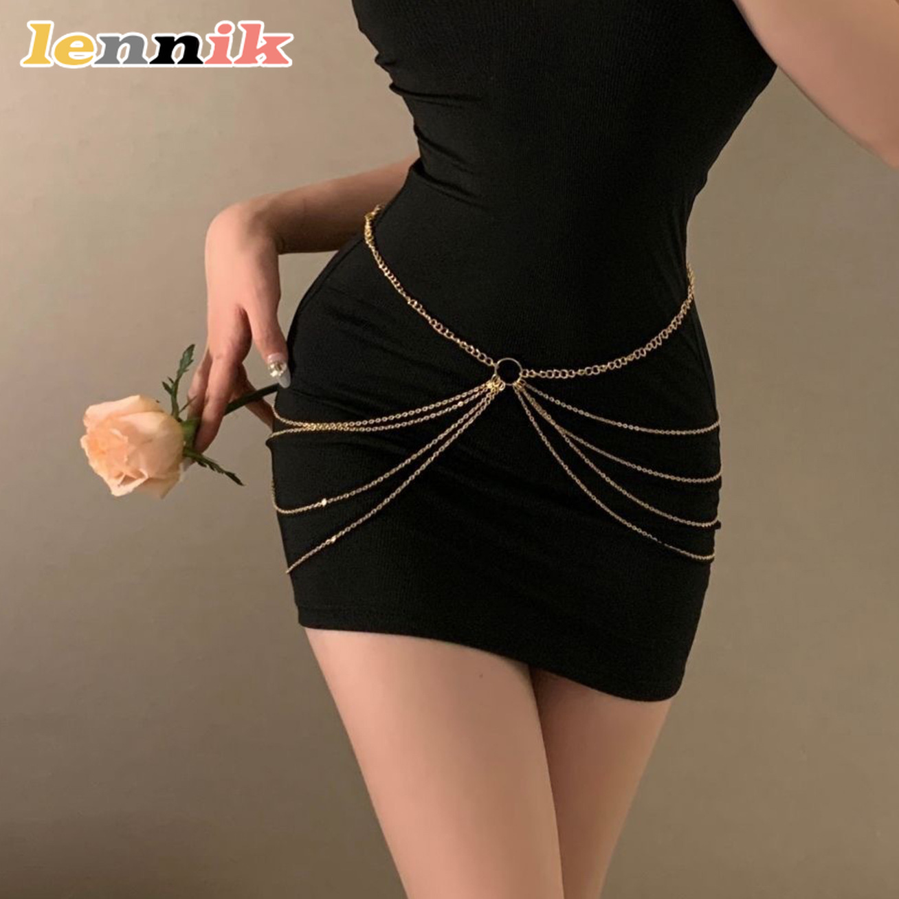 Body Jewelry For You - LENNIK Tassel Metal Multi-Layer Waist Chain,