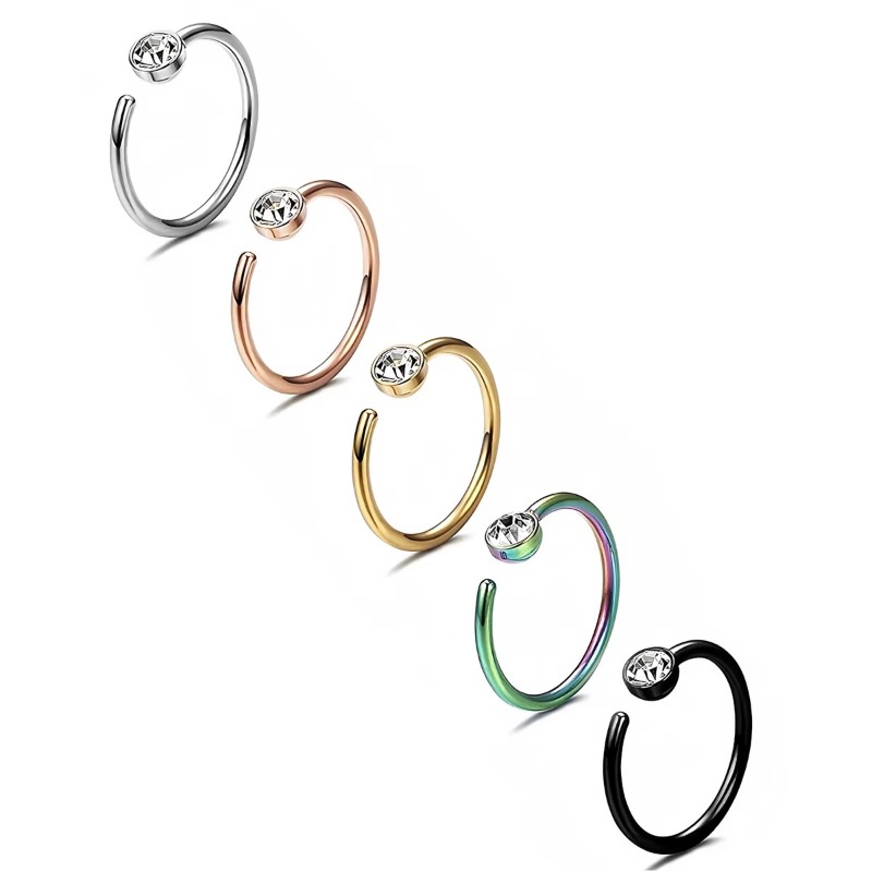Body Jewelry Surgical Steel - 5pcs 18G Nose Rings C-Shaped Nose