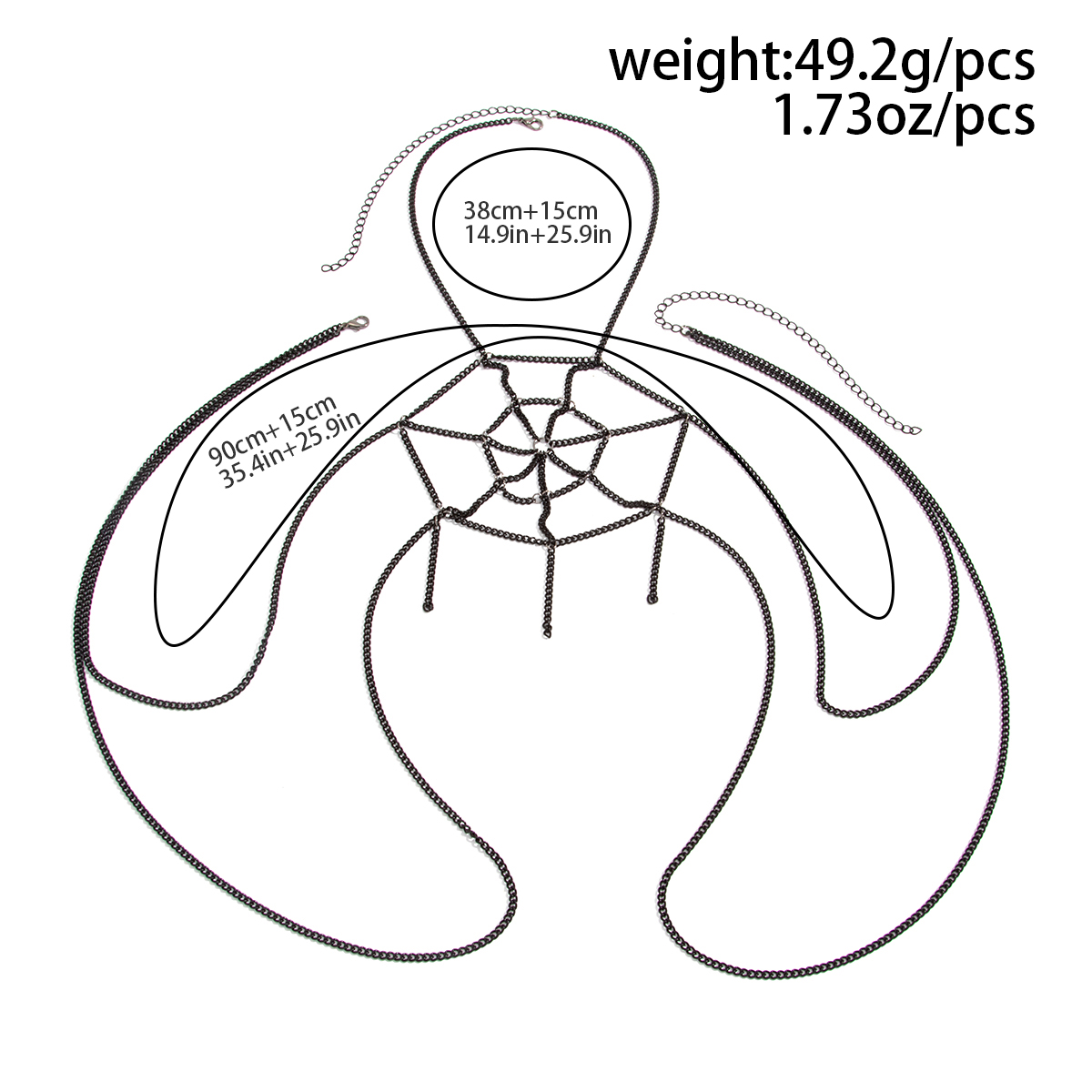 KunJoe Creative Sexy Spider We - Body Jewelry Necklace ulasan dan harga