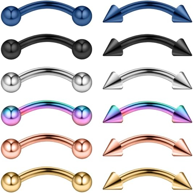 12PCS 16G Surgical Steel Eyebr - Body Jewelry Surgical Steel ulasan dan harga