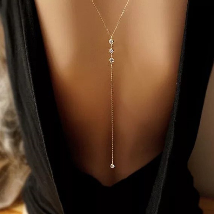 New Rhinestone Sexy Women's Ba - Body Jewelry Necklace ulasan dan harga