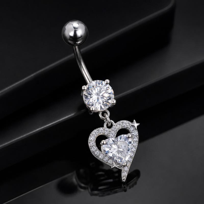 1Pcs Dangle Belly Button Rings - Body Jewelry Surgical Steel ulasan dan harga
