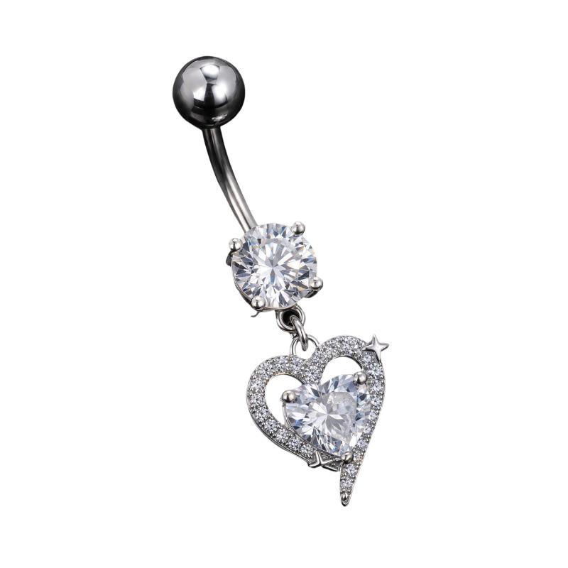 1Pcs Dangle Belly Button Rings - Body Jewelry Surgical Steel ulasan dan harga