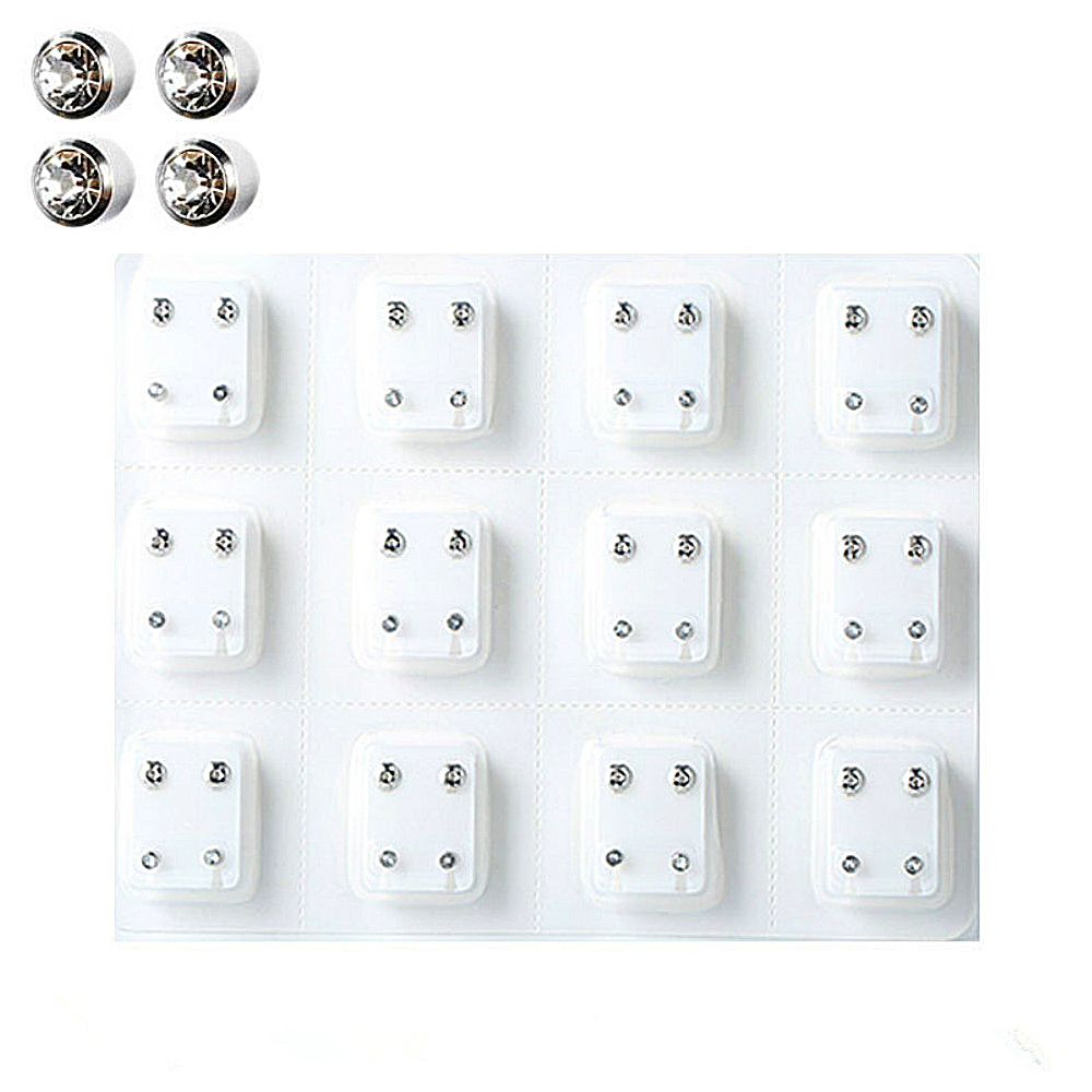 12 Pairs Crystal Medical Earri - Body Jewelry Surgical Steel ulasan dan harga