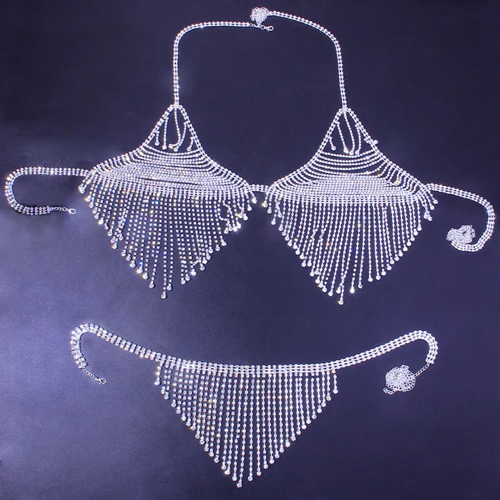 Bling Rhinestone Tassel Body C - Body Jewelry Retainers ulasan dan harga