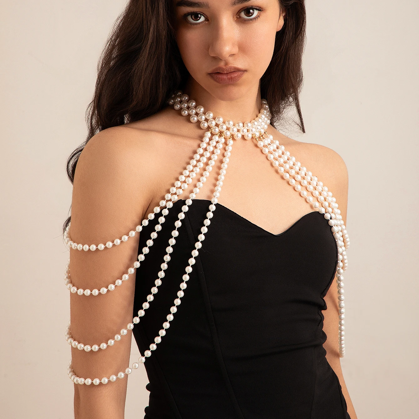 Bridal Tassel Imitation Pearl  - Body Jewelry Necklace ulasan dan harga