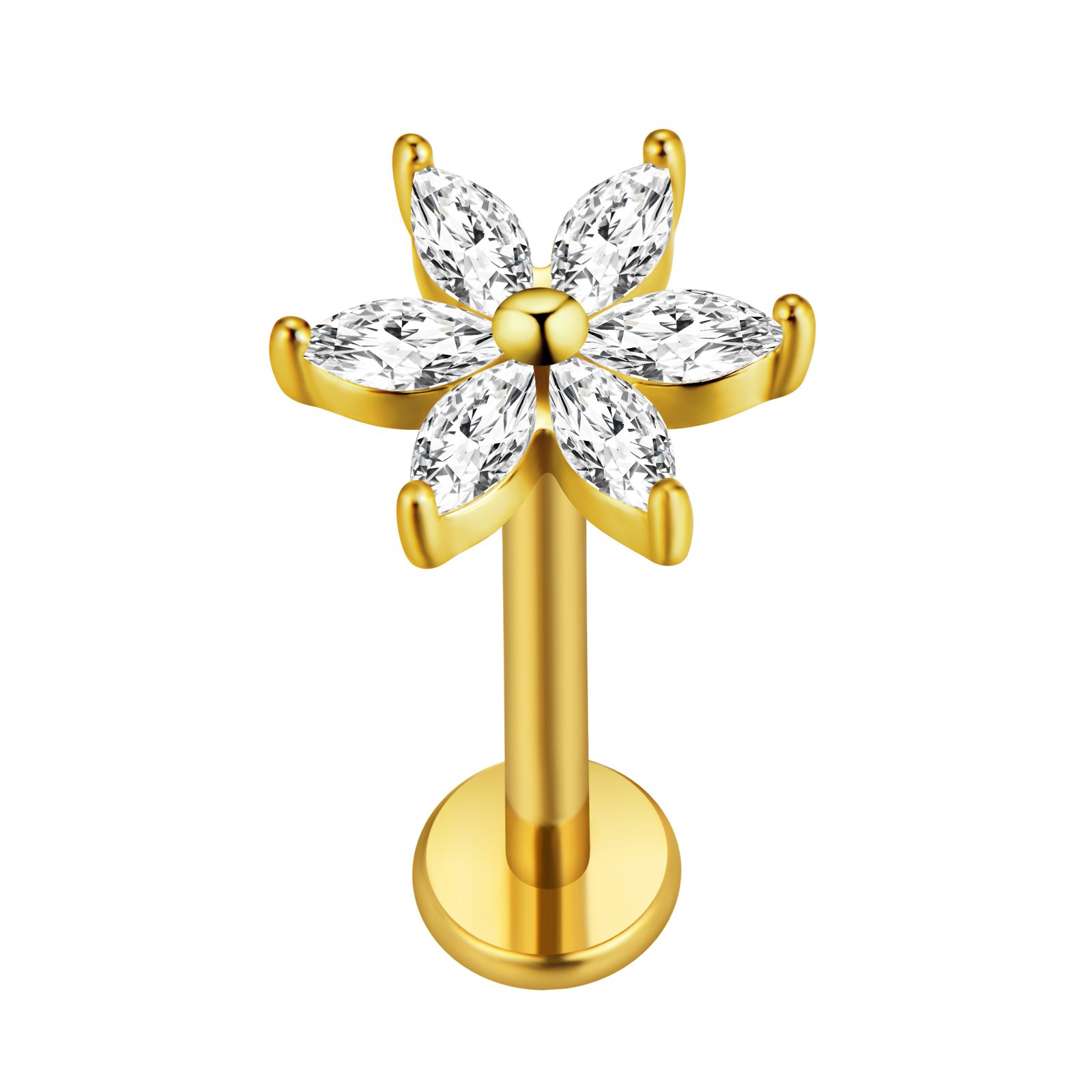 Maple Leaf Labret Piercing Sta - Body Jewelry Surgical Steel ulasan dan harga