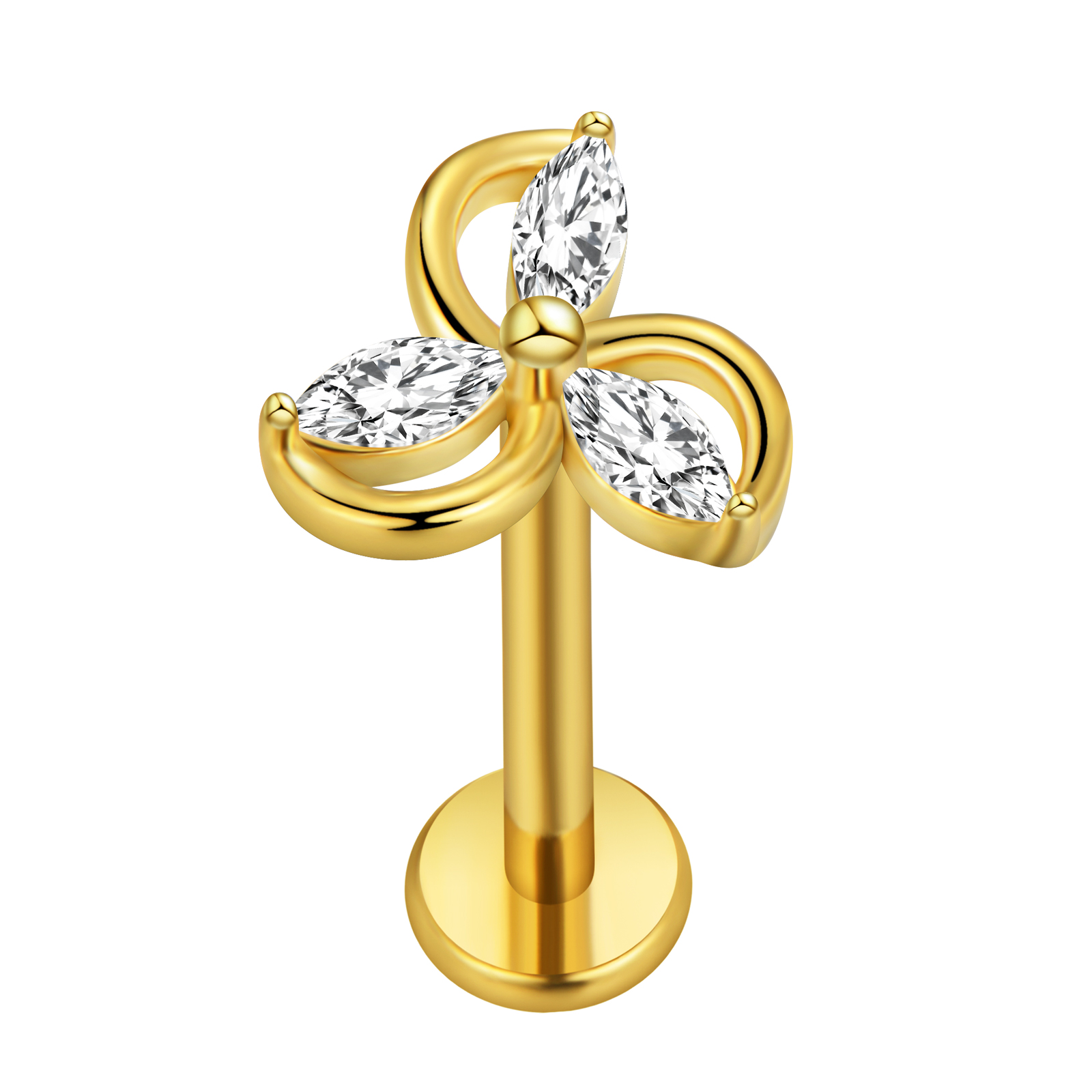 Maple Leaf Labret Piercing Sta - Body Jewelry Surgical Steel ulasan dan harga
