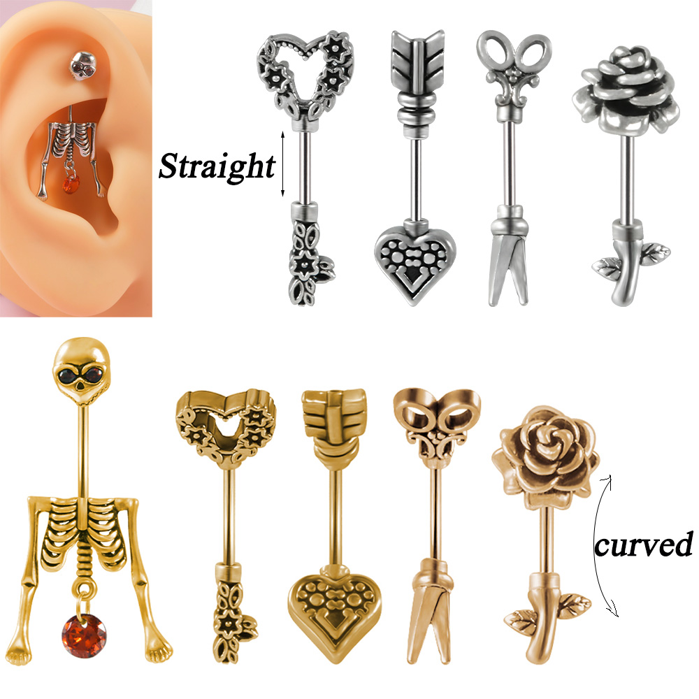 1PC Vintage Surgical Steel Ske - Body Jewelry Surgical Steel ulasan dan harga