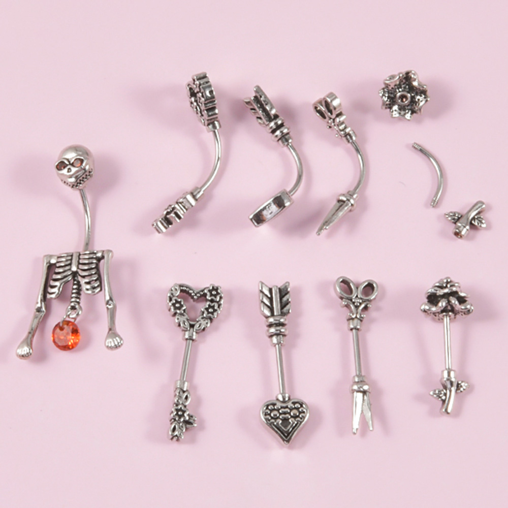 1PC Vintage Surgical Steel Ske - Body Jewelry Surgical Steel ulasan dan harga