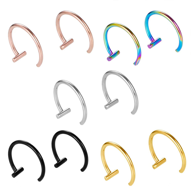 18G Surgical Steel Lip Ring Ha - Body Jewelry Surgical Steel ulasan dan harga
