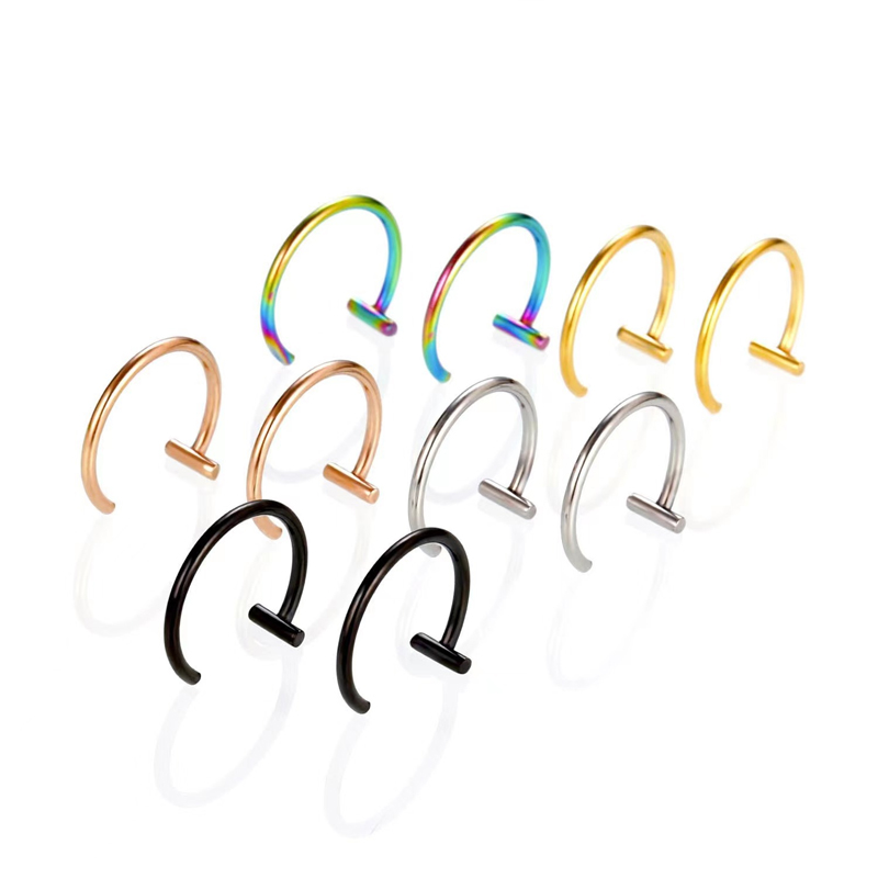 18G Surgical Steel Lip Ring Ha - Body Jewelry Surgical Steel ulasan dan harga