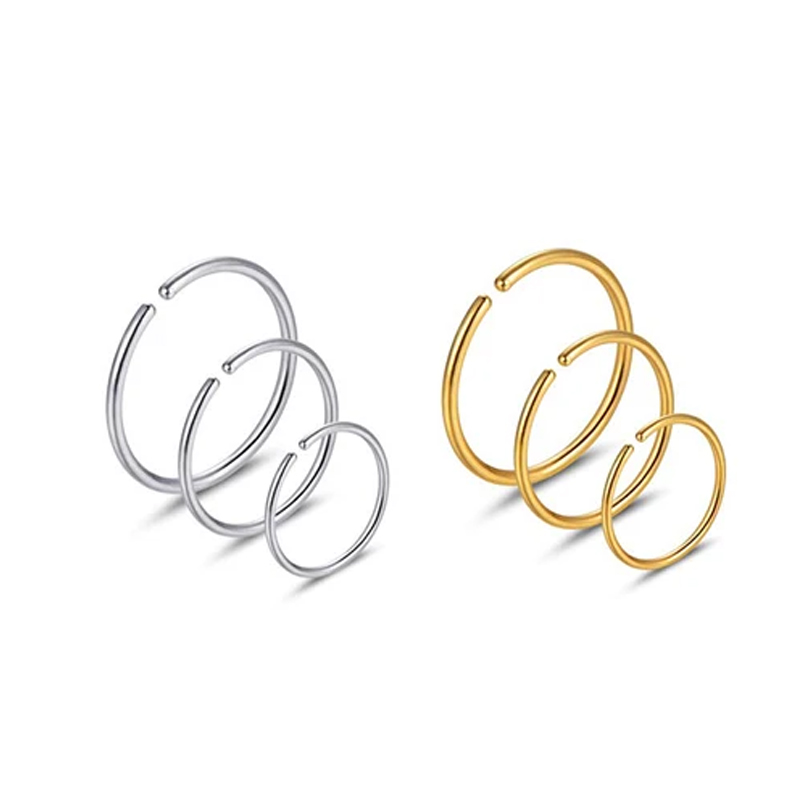 6pcs/lot Hypoallergenic Nose R - Body Jewelry Surgical Steel ulasan dan harga