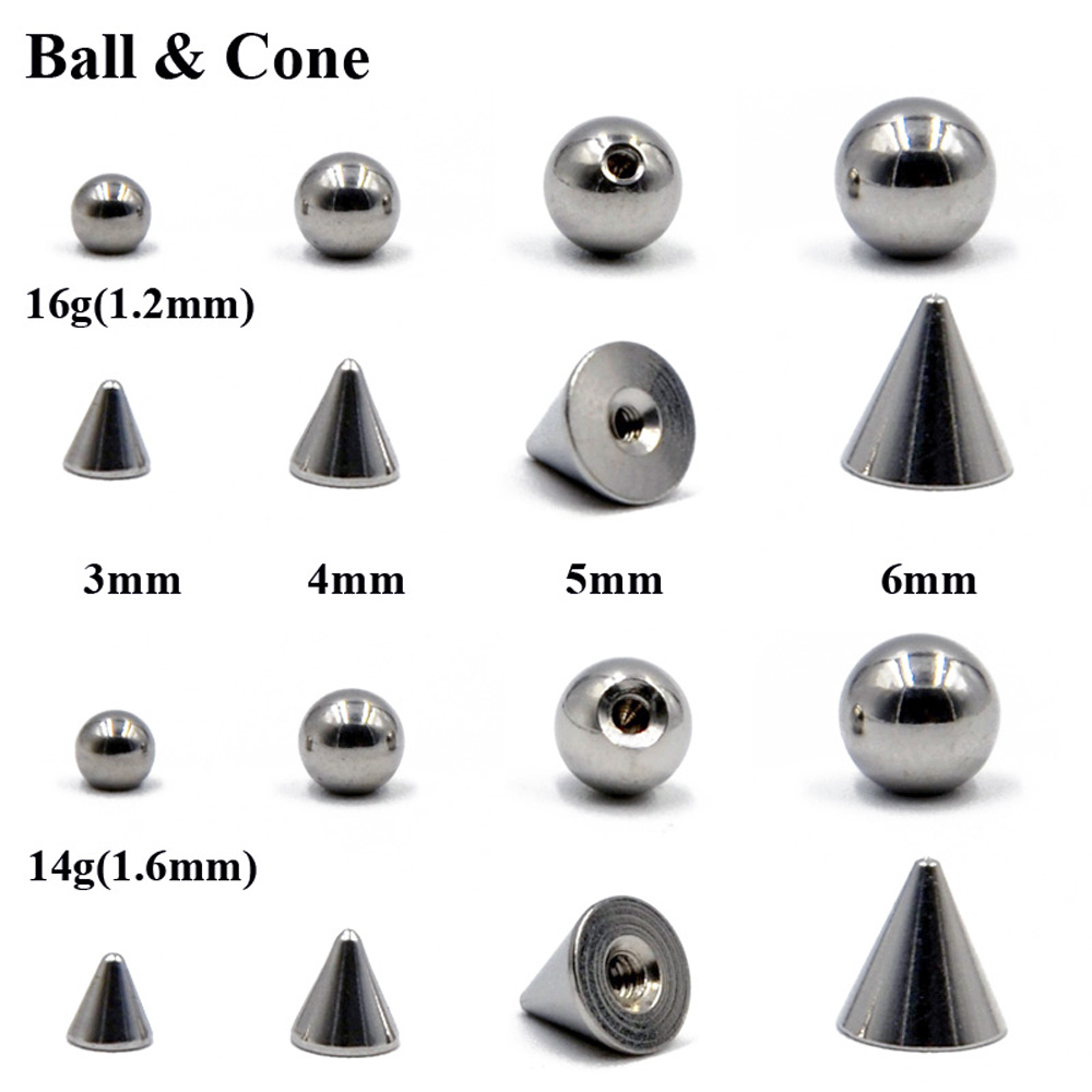 100pcs/lot Steel 14G 16G Nose  - Body Jewelry Replacement Ball ulasan dan harga