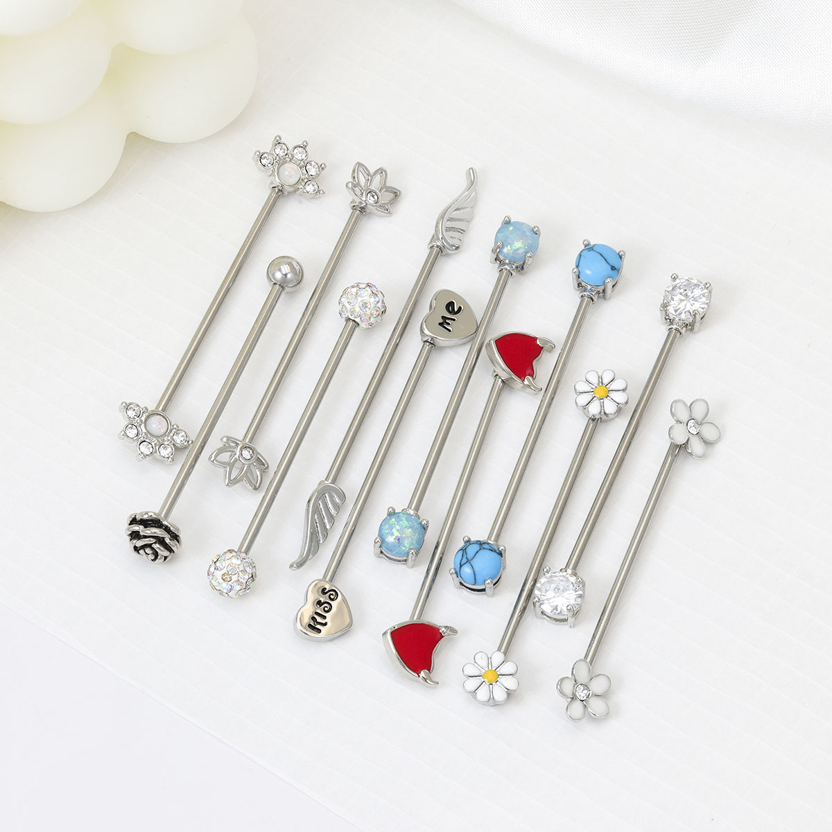 16G Arrows Hearts Industrial B - Body Jewelry Surgical Steel ulasan dan harga