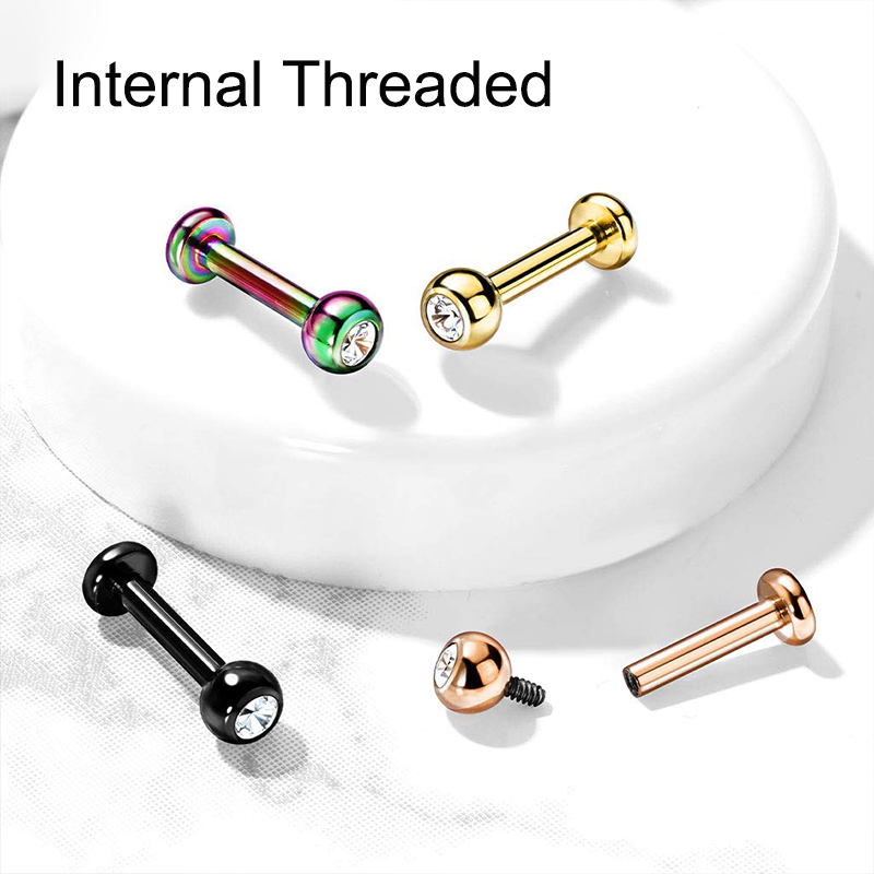 16G Surgical Steel Ball Top CZ - Body Jewelry Surgical Steel ulasan dan harga