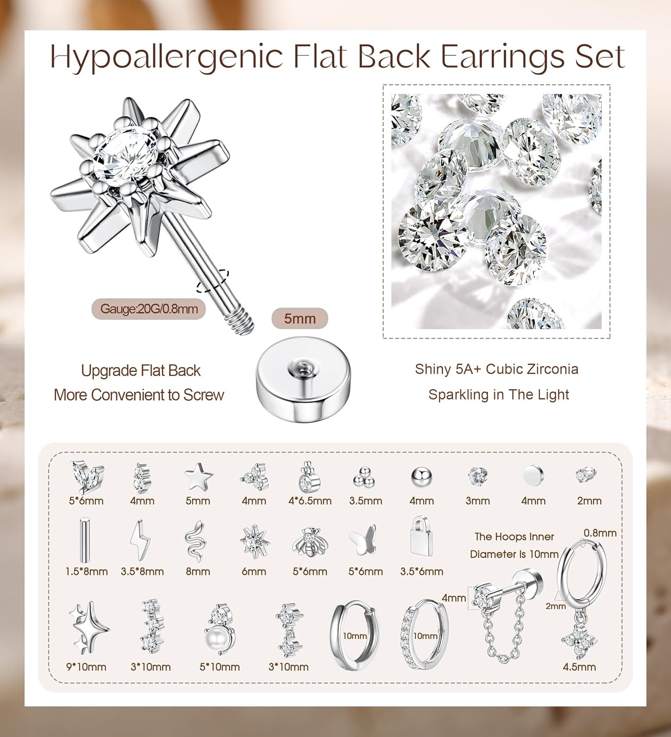 Bobisty 1pc Earrings for Sensi - Body Jewelry Surgical Steel ulasan dan harga