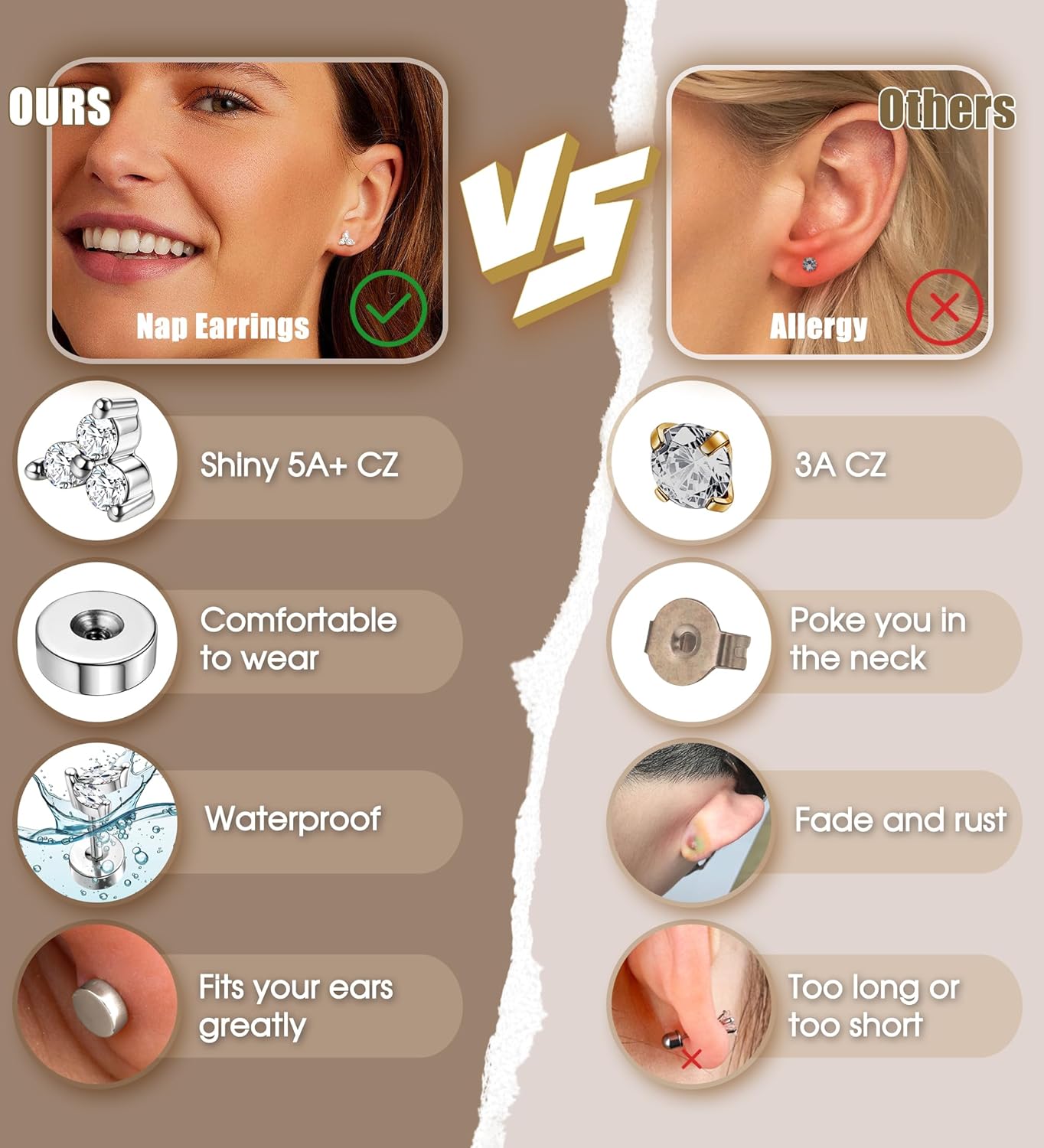 Bobisty 1pc Earrings for Sensi - Body Jewelry Surgical Steel ulasan dan harga