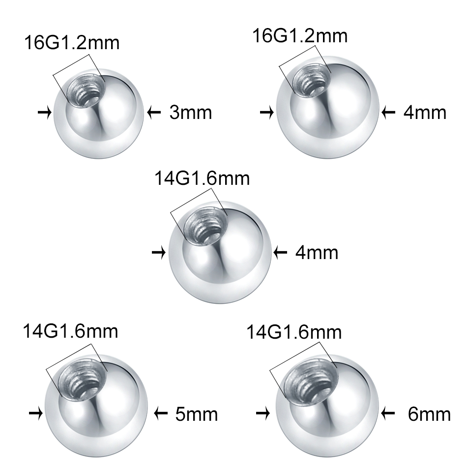 10PC Stainless Steel Screw Bal - Body Jewelry Replacement Ball ulasan dan harga