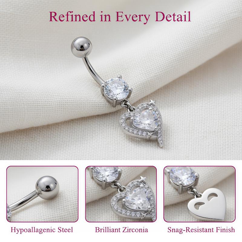 1Pcs Exquisite Dangle Belly Bu - Body Jewelry Surgical Steel ulasan dan harga